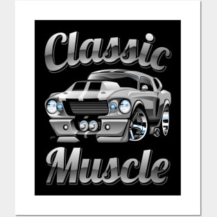 Classic Muscle Car Hot Rod Cartoon Posters and Art